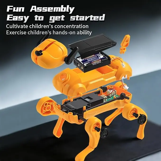 DIY Robot Dog Building Kit for Kids Ages 8+, From Parts to Walking Puppy Toy, Hands-On Build Challenge Gift