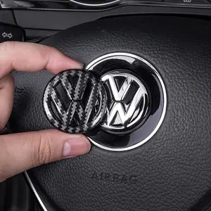 Car Steering Wheel Center Emblem ABS Logo Stickers Interior Accessories Decor Ring Cover For VW Volkswagen Atlas Jetta Touareg Variant Golf Polo GTI Taos Nivus Passat Tiguan Arteon Taigo Caddy Sharan Beetle CC Amarok Transporter Caravelle Crafter Touran