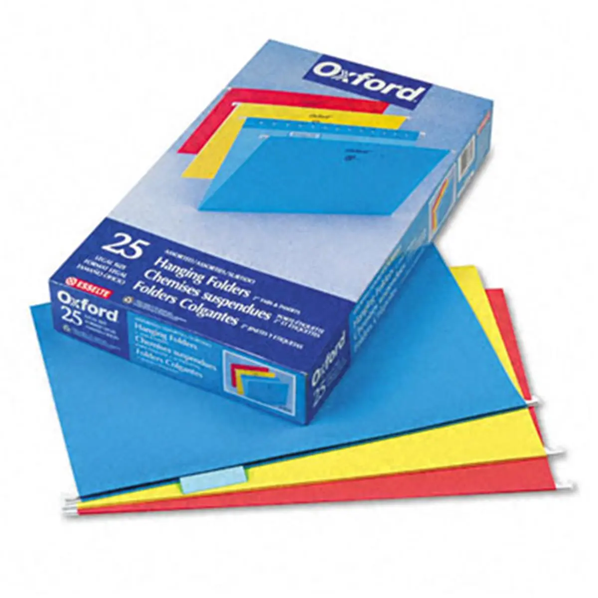 Pendaflex 81632 Hanging File Folders- 1/5 Tab- Legal- Assorted Colors- 25/Box