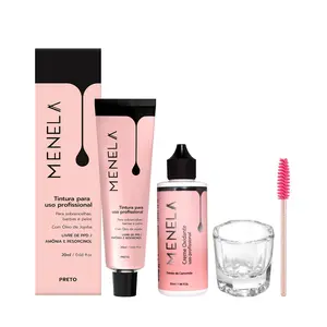 Menela Eyebrow Color Gel Temporary Brow Enhancer with Jojoba Oil Mixable Shades Vegan Ammonia-Free Safe for Sensitive Skin 20 ml Black