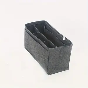 Durable Felt Insert Bag Organizer, Zipper Separating Pouch for Bag Accessories, Spacious Cosmetic Storage, Lightweight Travel Gear