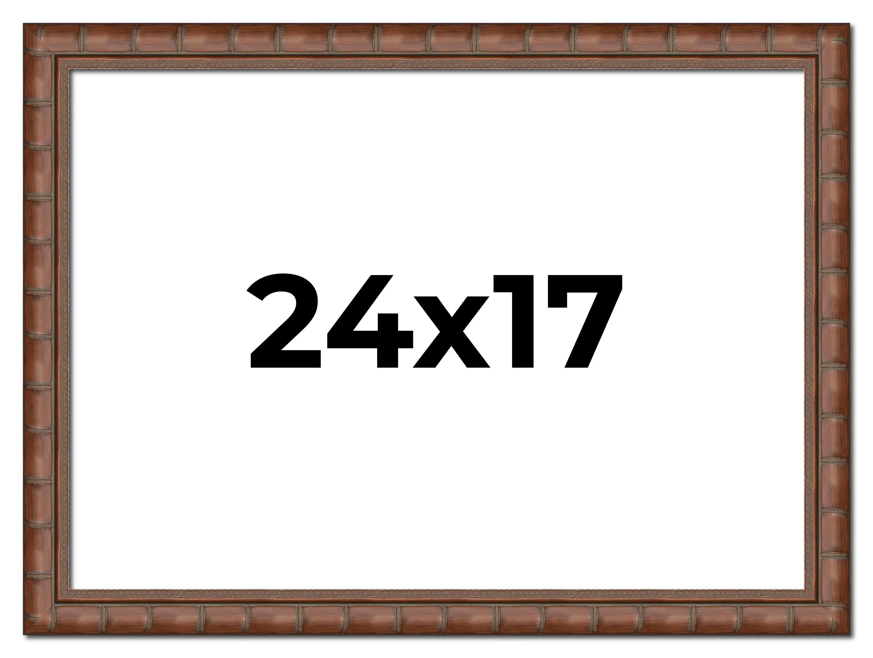 24x17 Brown Modern Bamboo Picture Frame - UV Acrylic, Foam Board Backing, Hanging Hardware