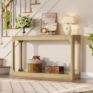 5.1-inch curved-leg storage table, ideal for entryways, slim wooden side table that can be placed behind a sofa, perfect for entryways, hallways, and doorways. 55.1"L*11.8"W*33.1"H