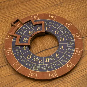Circle of Fifths Wooden Melody Tool, Musical Theory Teaching Aid, Chord Circle Disk, Scale Practice Board, Music Understanding Instrument