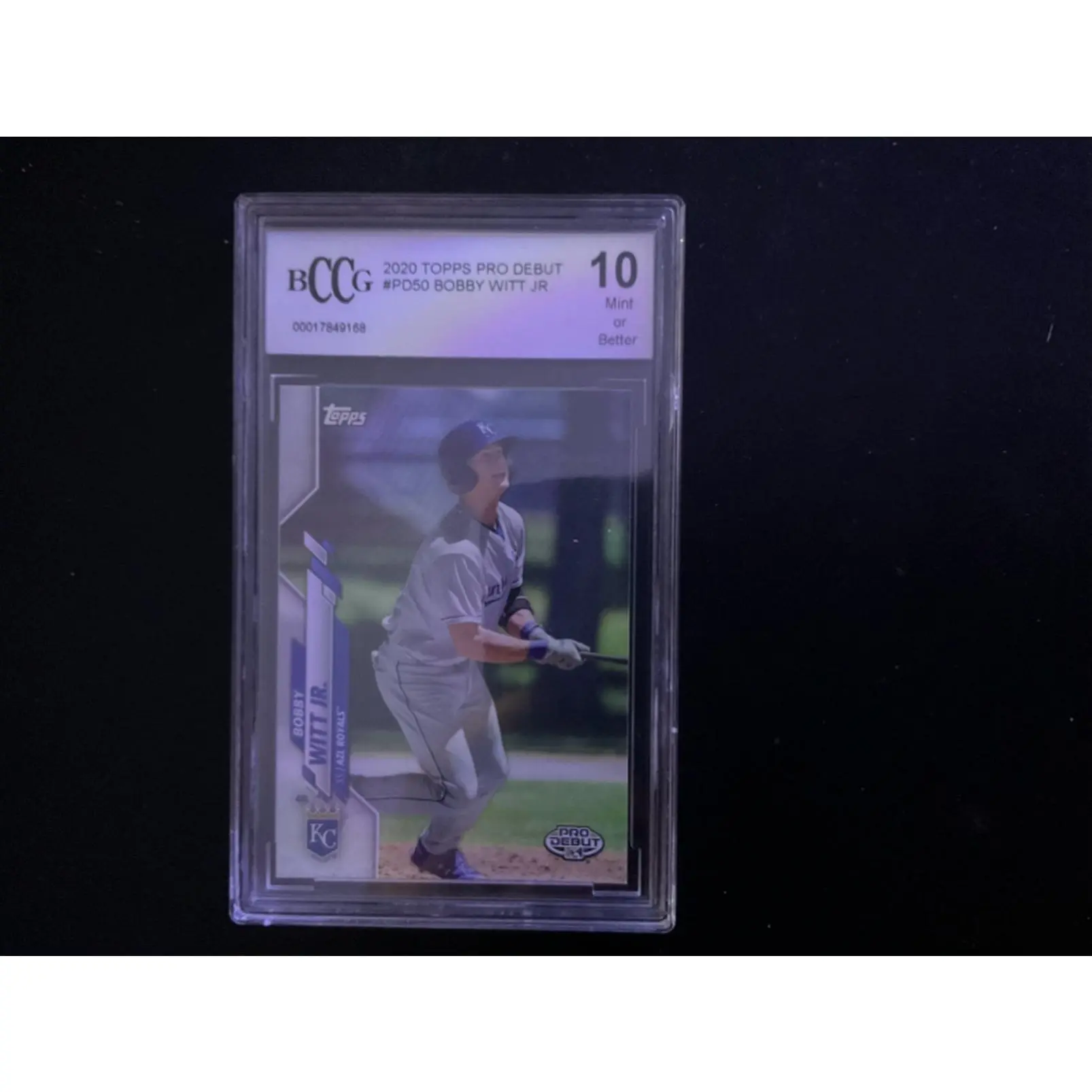 Topps 2020 Topps Pro Debut Bobby Witt Jr. #PO50 BCCG 10 Mint Condition Baseball Card