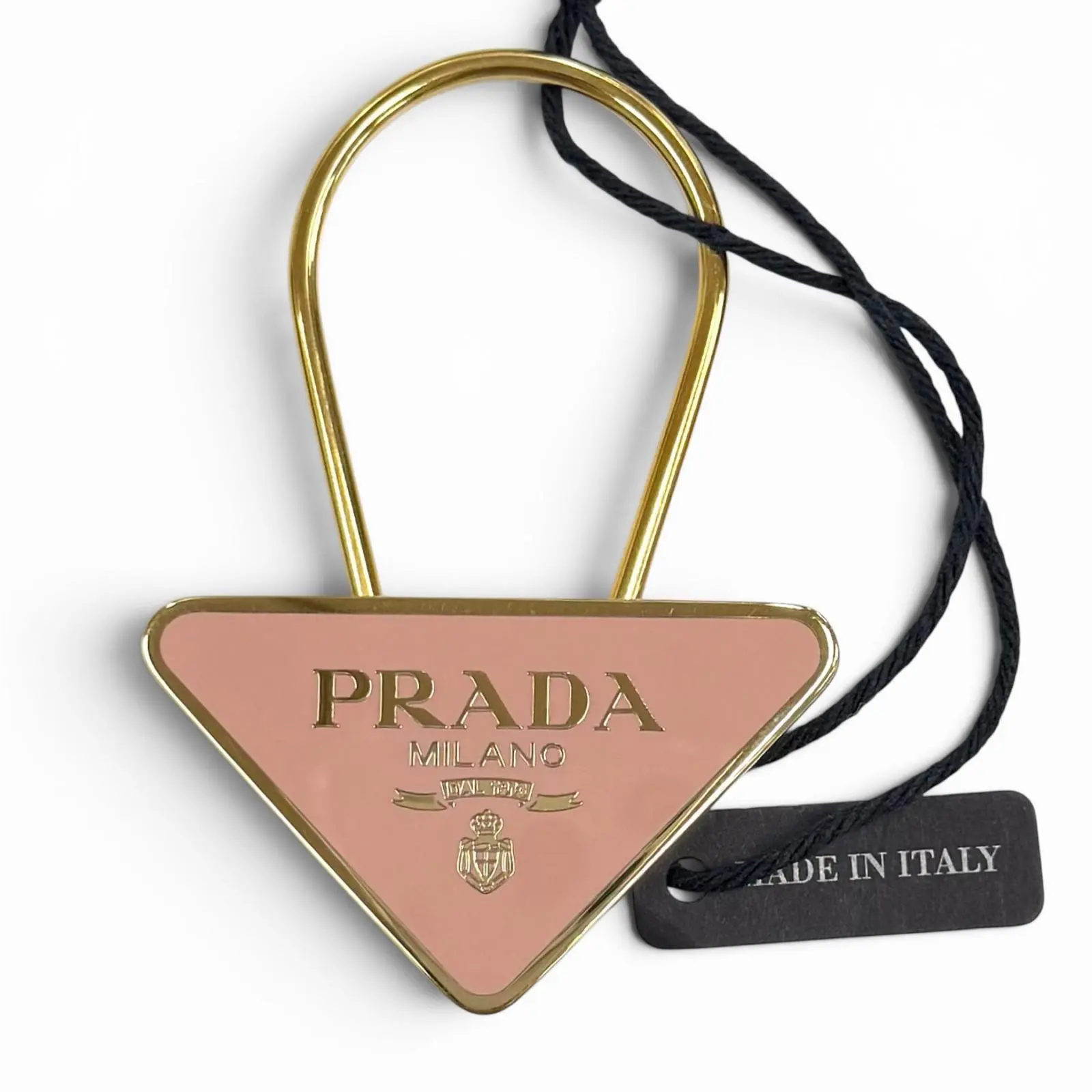 Pre-owned PRADA Others Small Leather Goods Triangle Logo Plate Keyring