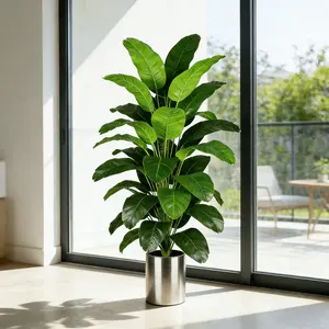 62-Inch Artificial Bird of Paradise Plant, Ideal for Home & Garden Decor, Perfect for Holidays & Events, Elegant Leaf Design, Realistic Fake Plants