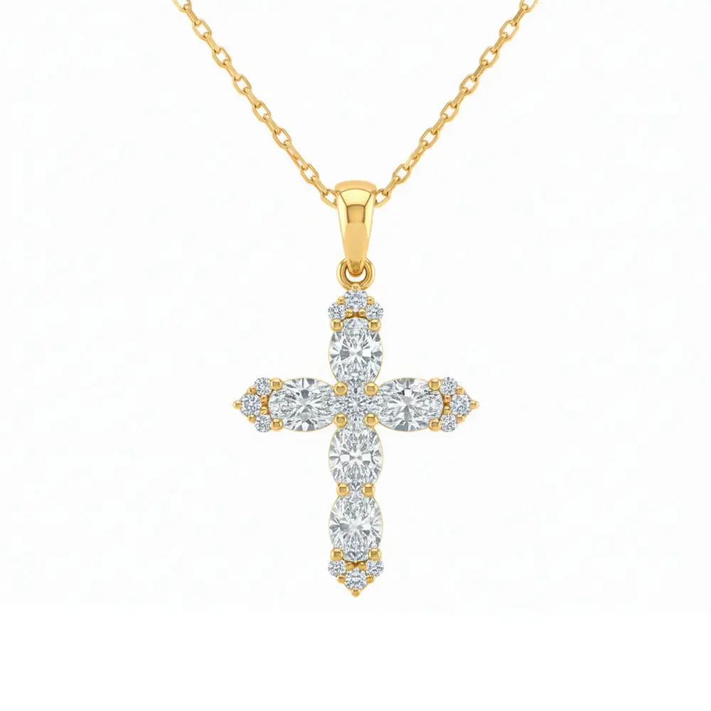 .89ct 14K Yellow Gold Lab Grown Diamond Necklace 18"