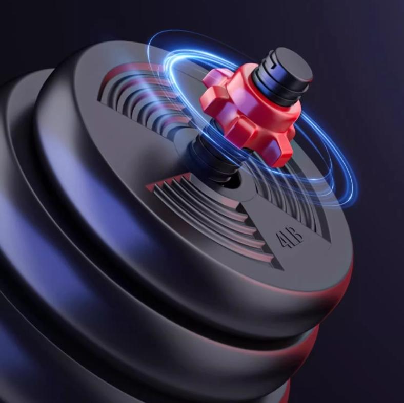 44lbs Adjustable 2-in-1 Dumbbell Convertible Barbell & Dumbbell Quick-Change Weight System Ideal for Fitness Home Gym