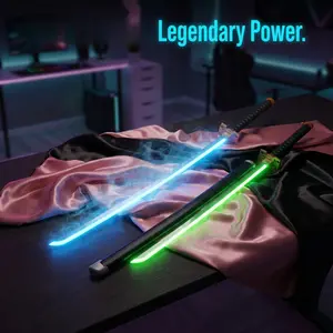 40inch 1:1 Scale Anime Cosplay Prop | LED Glow & Smoke Effect | Safe Wooden Material Glowing Anime Collection Gift