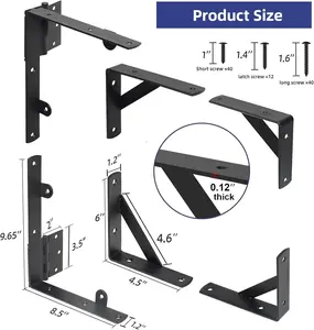 Fence Gate Kit Gate Hardware, 2 Set Anti Sag Gate Kit Heavy Duty No Sag, Anti Twist Gate Frame Corner Brackets Kit Withstand 150 lbs, Gate Hardware Kit for Wood Fence Gate