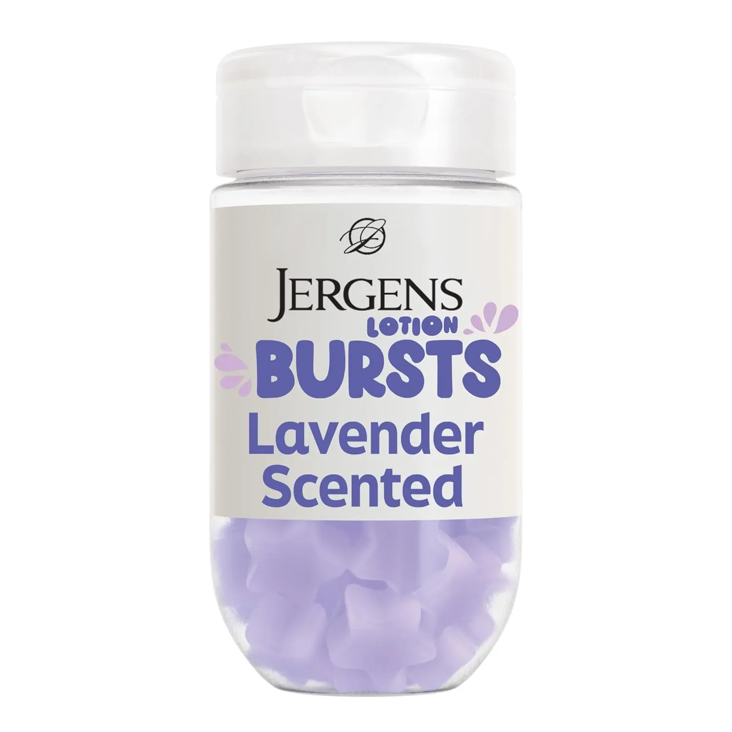 Jergens Lavender Star-Shaped Lotion Bursts Moisturizer for Teens, 38 ct | Squishy Lotion Bursts, Lavender Moisturizer, Novelty Skincare, Unique Gifts for Teen Girls and Boys, 38 Star-Shaped Bursts