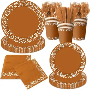 144 count Cielito Lindo Party Decoration, Platos De Barro Mexicanos Clay Plates Mexican decor Terracotta Pottery Paper Cups for Mexican Themed Party Decorations Cielito Lindo  Shower