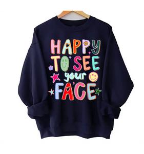 Happy To See Your Face Teacher Shirt, Hand Drawn Colorful Doodle Stars Messy Teacher Shirt, Teacher Shirt, 1st Day Of School Teacher, Trendy Teacher Back To School Shirt, Gift For Teacher