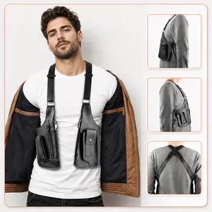 Anti-Theft Double Shoulder Underarm Bag for Men - Hidden Strap, Wallet Pocket, Holster, Phone Storage - Outdoor Leisure Sports & Outdoor Accessory Gym Pouch