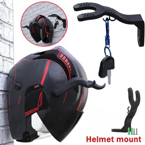 1pc Durable ABS & Motorcycle Helmet Hook - Multifunctional wall mounted hat hook for helmets, luggage, jackets, keys, etc., simple installation, space-saving design, motorcycle accessories