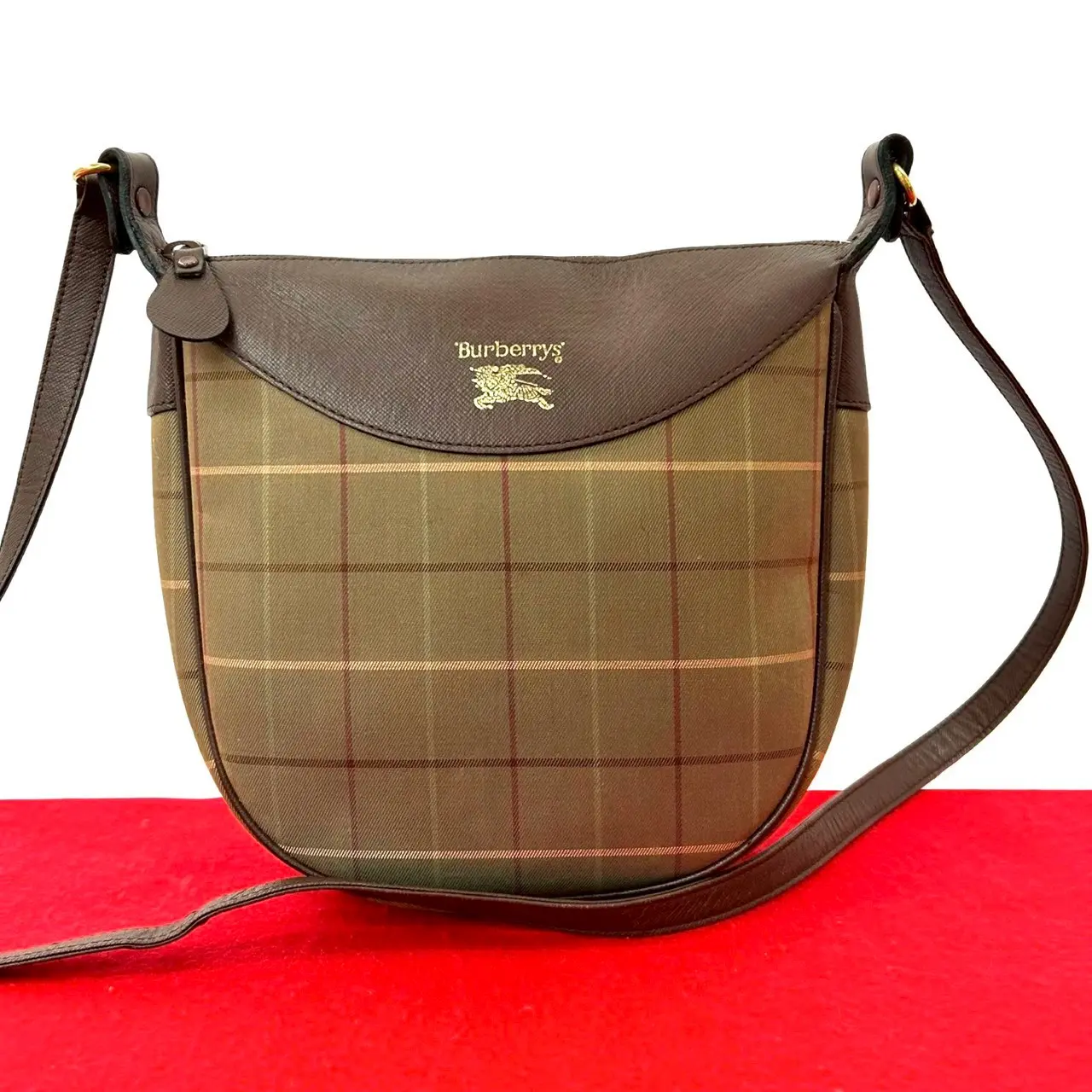 Pre-owned BURBERRY Canvas Shoulder Bags Leather Shoulder Bag