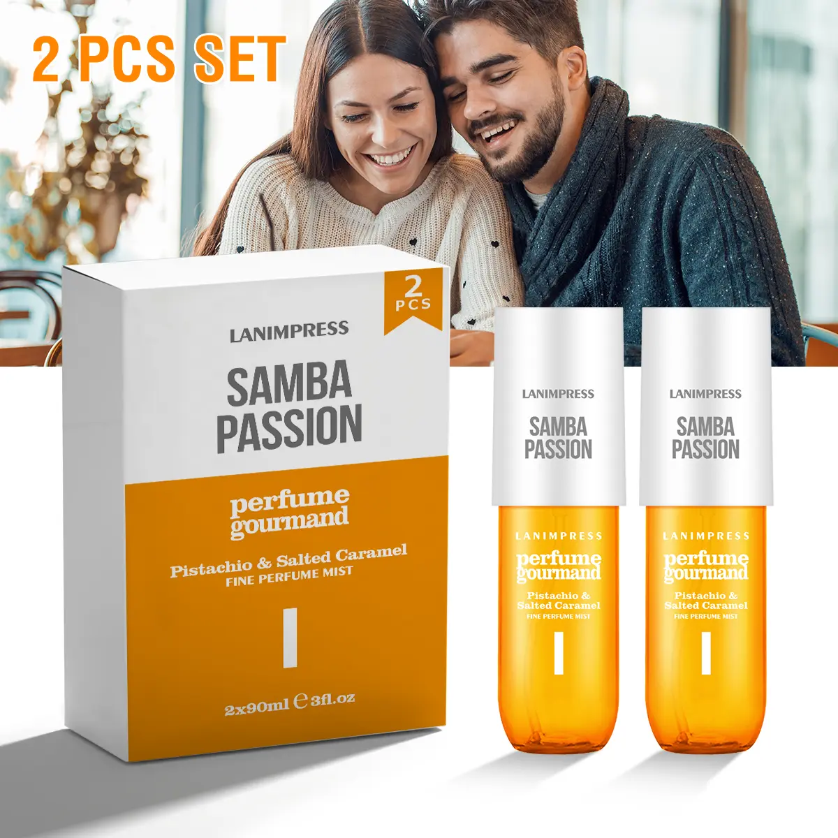 Lanimpress 2PCS Pistachio & Salted Caramel Perfume Mist Set