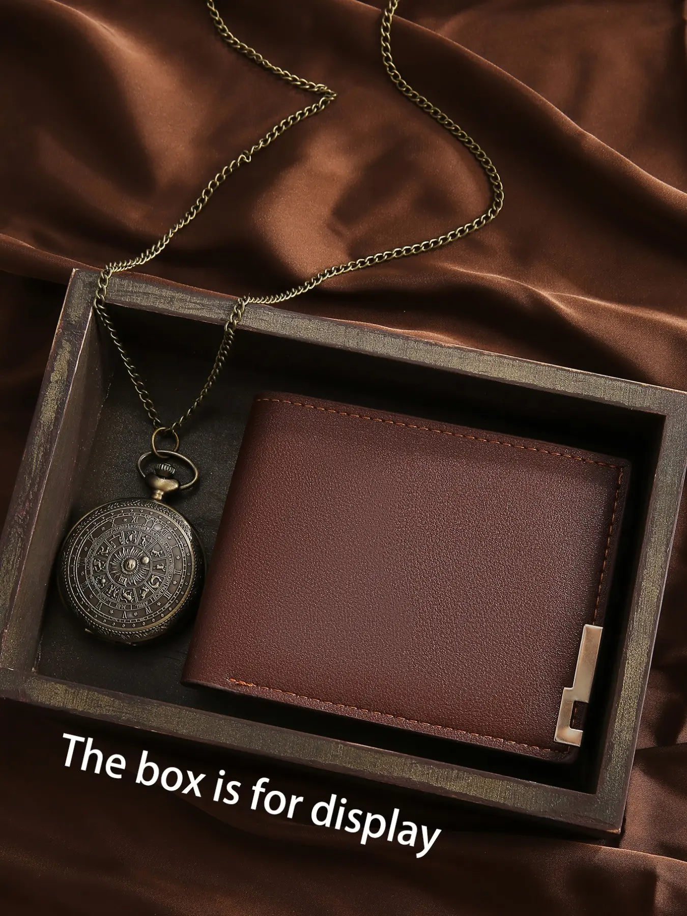 2pcs Retro Fashion Men's Pocket Watch Set with Wallet, Perfect for Daily Use, Parties, Birthdays, Holidays, Gifts