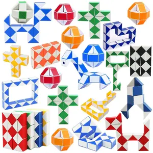 24 Pack Fidget Snake Cube Mini Twist Puzzle – Bulk Toys for Kids & Teens, Party Favors, Classroom Rewards, Pinata Fillers, Carnival Prizes, Random Colors, Valentine’s, Easter & Birthday Gifts