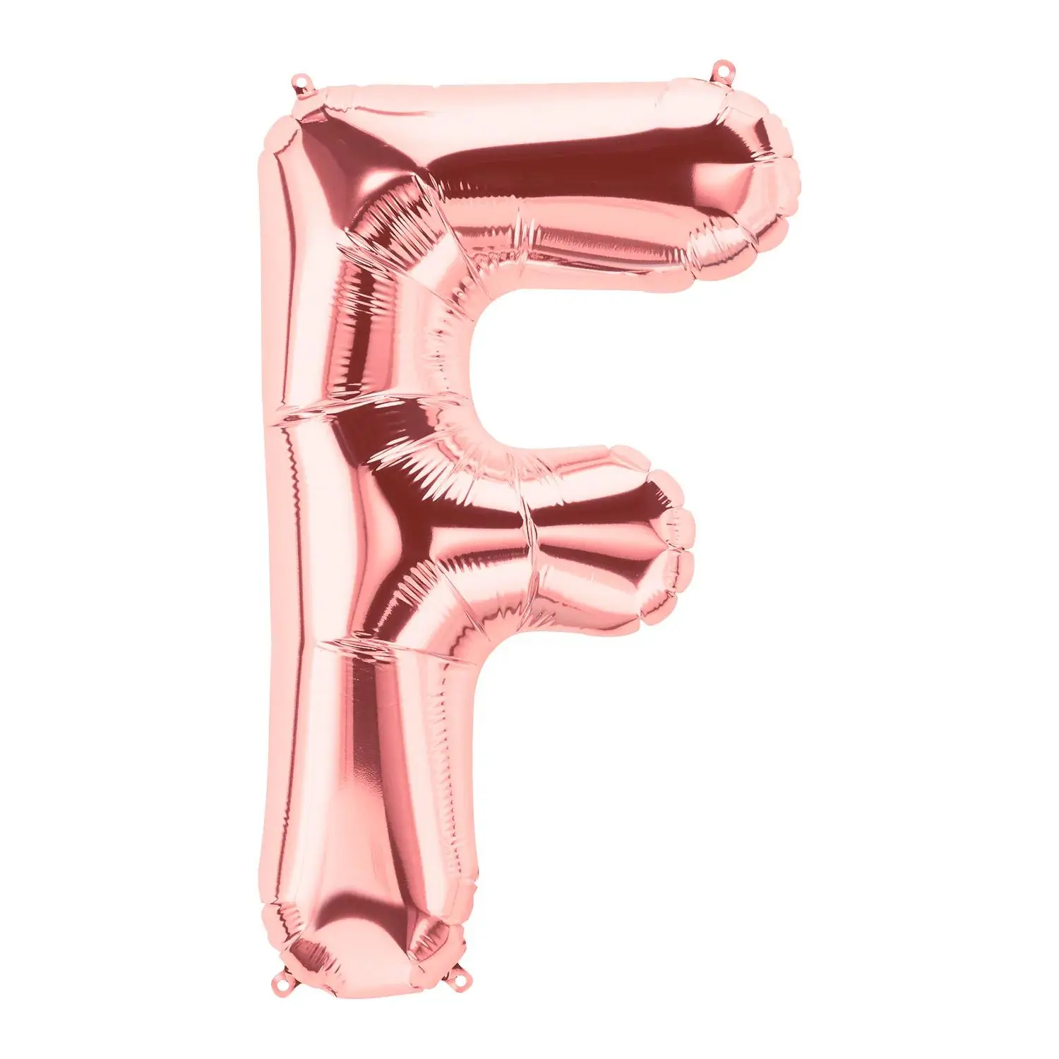 Rose Gold F-Shaped Mylar Balloon, 34in Glossy Balloon with Shine for Festive & Party Decor, Glossy Balloon Shine