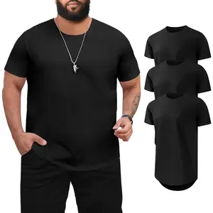 Mancozy Men's 3XL-8XL 3 Pack Big and Tall T-Shirts Casual Stretch Short-Sleeve Shirts for Men