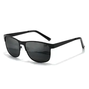 Premium Polarized Square Sunglasses for Men: Metal Frame, UV400 Protection - Ideal for Driving & Fishing