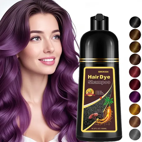 Purple Semi-Permanent Hair Dye Shampoo, At-Home Hair Color, Gray Coverage, Up to 30 Days Lasting Results