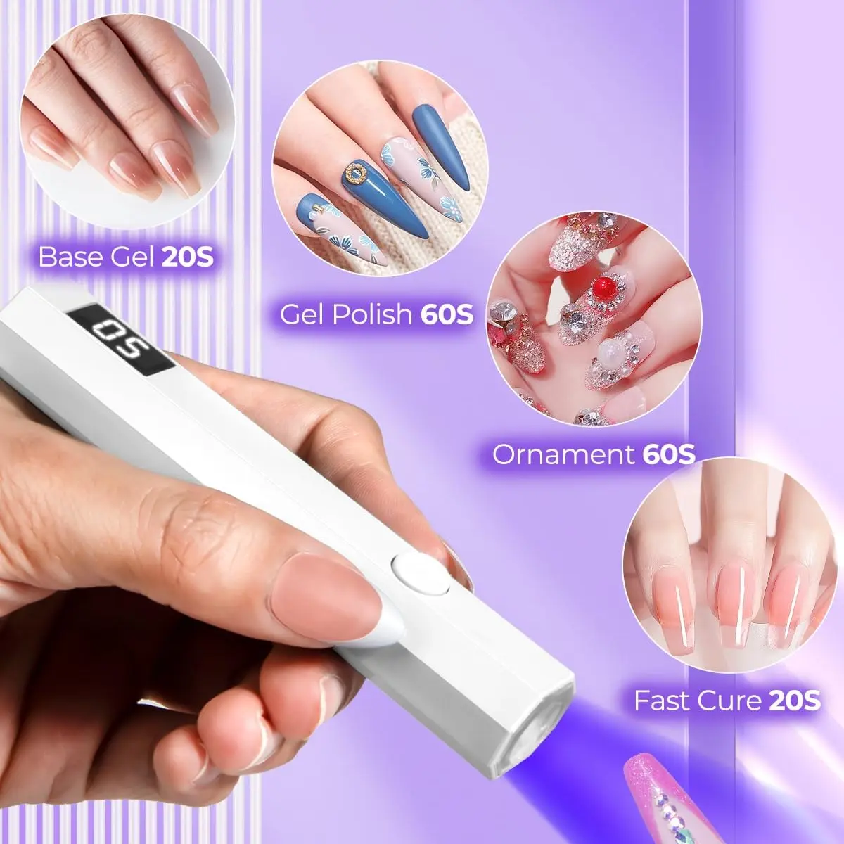 Nail Lamp, Handheld design adapts diverse hand operating angles