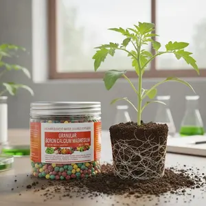 Granular Boron Calcium Magnesium Universal Fertilizer 200g for Plants, Slow-Release Water-Soluble Trace Element Nutrients Designed for Fruits Vegetables Gardens and Agricultural Crops, Promotes Strong Roots and Healthy Growth