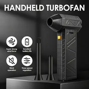 Portable Turbo Mini Fan Blower, Rechargeable Cordless Air Duster with Brushless Motor & Stepless Speed Control, LED Display & LED Light, Handheld Dust Cleaner for Computer, Car, Home & Outdoor Use, Perfect Father’s Day Gift