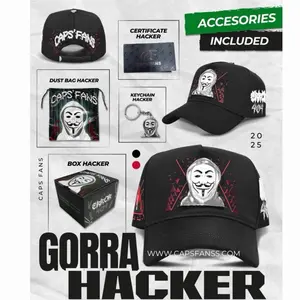 Caps Fans Gorra Hacker full set Black Green Caps Fans with Dust Bag Keychain and Box Hacker Accessories Included