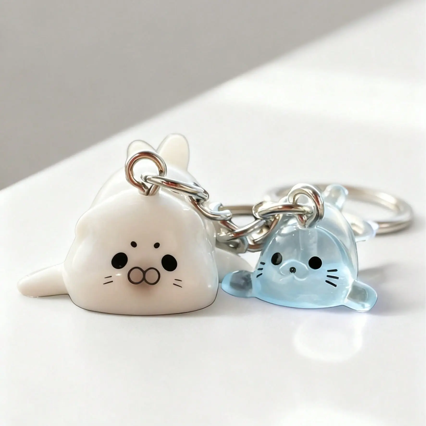 Sea Lion Set Keychain |   Cute decorative pendant, a perfect holiday gift for both men and women, ocean-themed, charming bag accessory, charming back-to-school gift, holiday gift, made of zinc alloy and resin materials