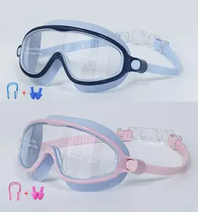 Two Kids' Anti-Fog Swim Goggles Clear Underwater Vision Without Obstruction Swimming Accessories with Rounded Edges & Easy Buckle Design