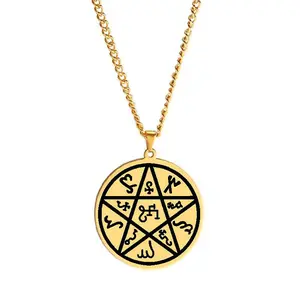 Earth Star Pentacle Necklace Stainless Steel Wiccan Witchcraft Magic Pendant