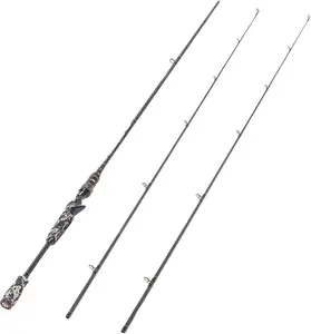 IM6 Graphite Fishing Rod 2-Piece Casting Spinning Rod Stainless Steel Guides Zirconium Rings EVA SuperPolymer Split Handle Hook Keeper for Bass Walleye Pike Freshwater Saltwater Travel Fishing Rods