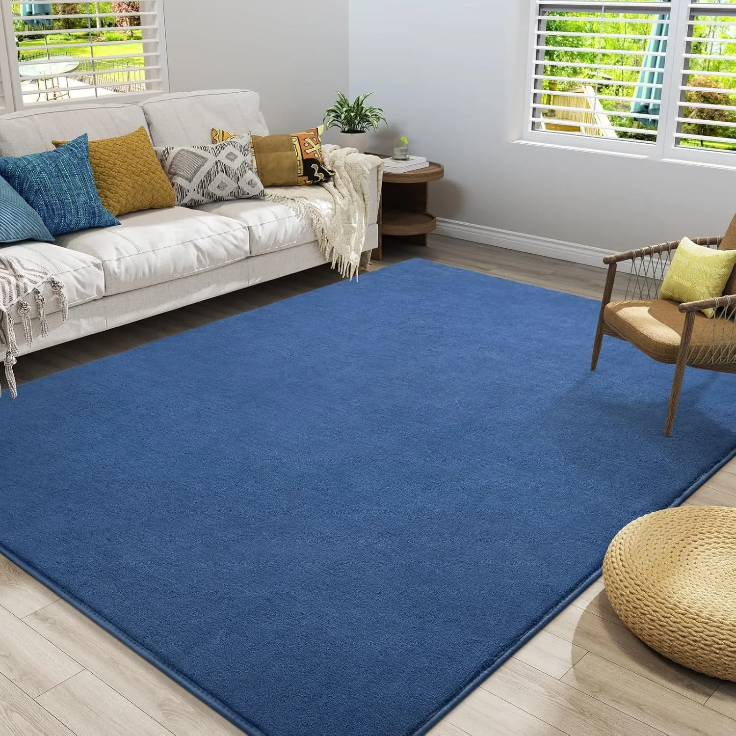 Memory Foam Non-Slip Machine Washable Rug, 4x6FT Black Luxury Modern Thick Pile Carpet | Plush Comfort Home Decor