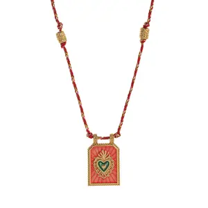 Artistic Retro Tarot Card Pendant Necklace For Women With Heart Eye Designs