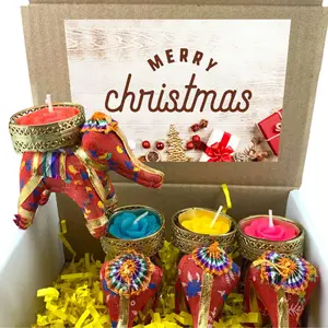 Elegant Elephant Candle Holders | Festive Gift Set with Tea Lights for Christmas, Diwali, Holidays | Cherished Gift for Dad, Mom