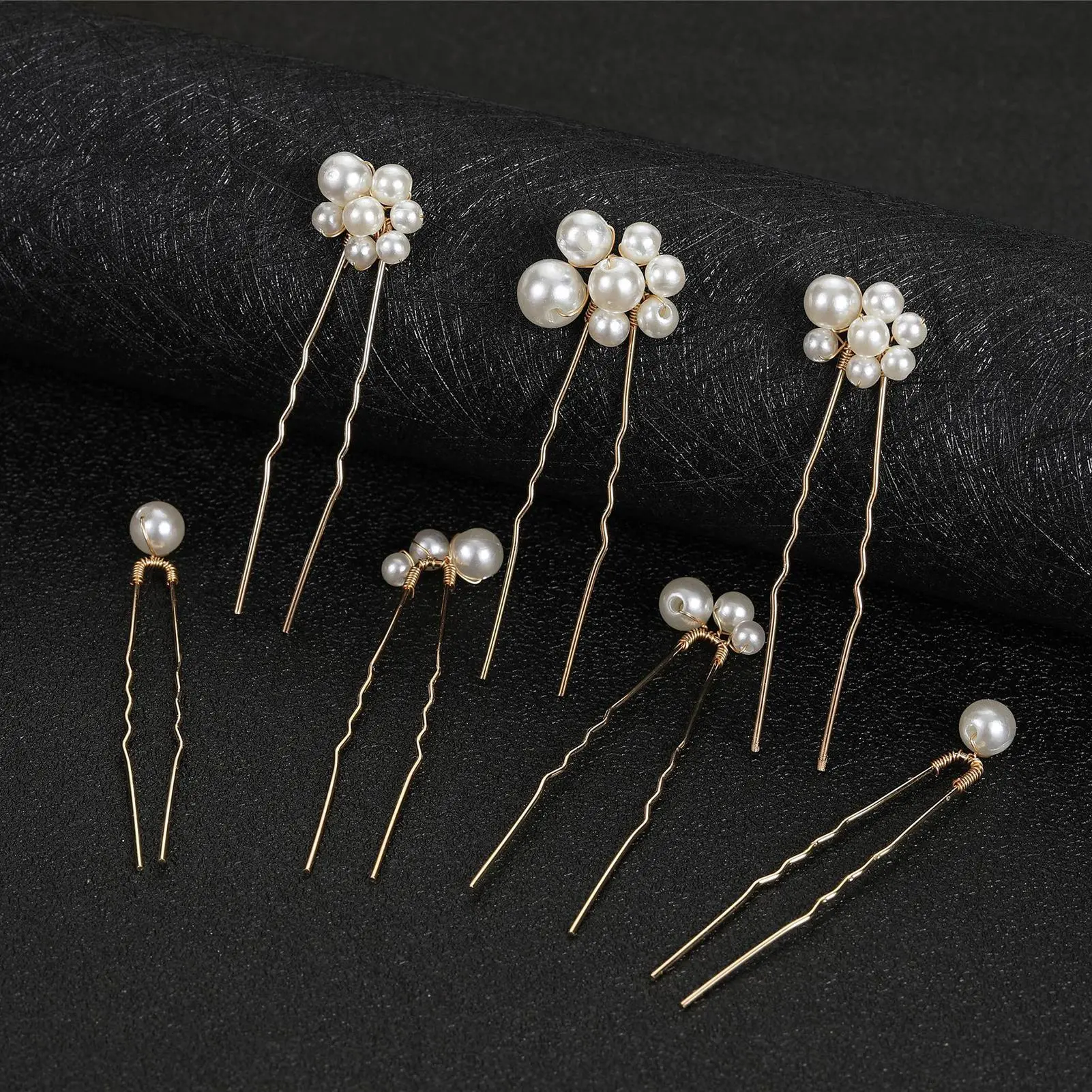 U Shaped Hair Sticks Bride Wedding Hair Jewelry Artificial Pearls Hair Clips Bridesmaids Women Party Hair Styling Accessories