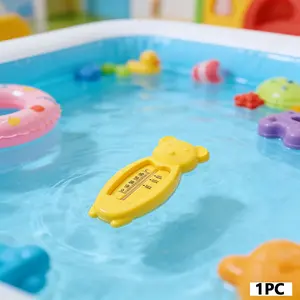 Cute Bear Bathroom Shower Thermometer, Durable PVC Material, No Batteries Required, Clear Readings, Safe & Comfortable Bathing Experience
