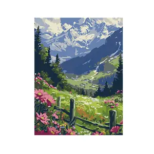 1pcs DIY Digital Painting Kit, DIY Decorative Painting, 16x20 Inch Unframed Landscape Art Set, Perfect for Beginners & Home Wall Decor Gift Idea