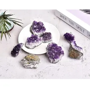 Medium Amethyst Cut Base Clusters, Stunning Crystal Quartz Geodes: 5 - 7 oz (AAA Grade, Amethyst...