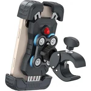 Phone Mount Holder, [150mph Wind Anti-Shake][7.2inch Big Phone Friendly]  Phone Holder,  Handlebar Cell Phone Clamp, Compatible with  16 Pro Max, Tangerine