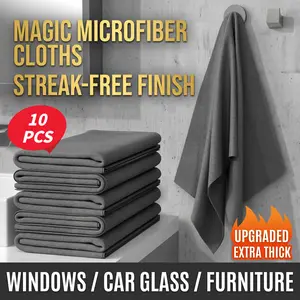 10 Counts Magic Cleaning Cloth, Reuseable Thickened Streak Free Magic Cleaning Wipes, Microfiber Cleaning Cloths for Windows Glass Car-YY1