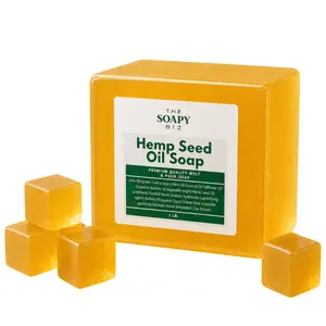 Hemp Seed Oil Melt & Pour Soap Base – Translucent Amber DIY Soap Making Base for Handmade Soap Projects, Easy Melt & Pour Formula for Beginners, Soap Makers & Small Businesses - 1 Pound