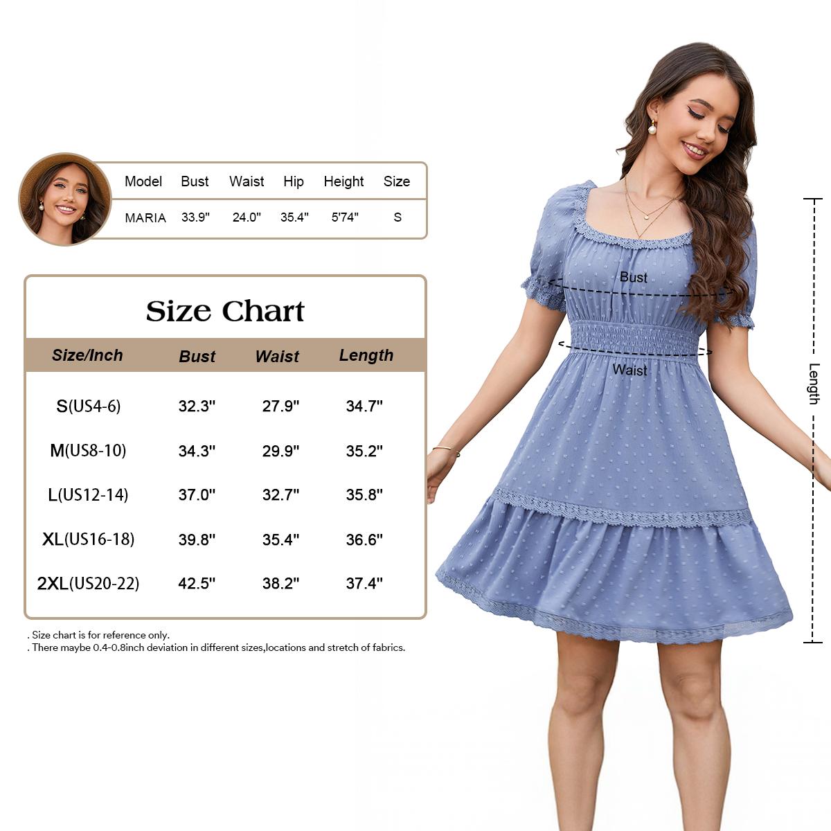 Florboom Women's Summer Boho Swiss Dot Mini Dress – Puff Sleeves, V-Neck, Smocked Waist, A-Line, Side Pockets – Vacation, Party, Daily Wear