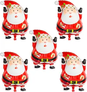 5Pcs Santa Claus Balloons Cartoon Balloons for Christmas Party Supplies Birthday Party Decoration