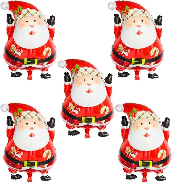 5Pcs Santa Claus Balloons Cartoon Balloons for Christmas Party Supplies Birthday Party Decoration