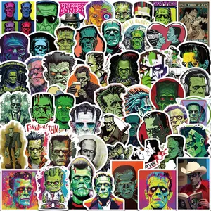 Frankenstein Monster Sticker, 52pcs/set Creative Funny Personality Sticker, Decorative Decals for Water Bottle, Laptop, Phone Case, Scrapbooking, Journal Making